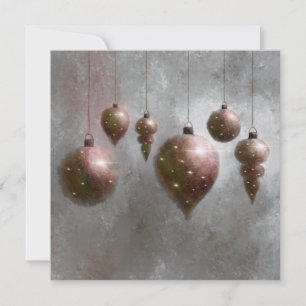 Christmas hanging copper silver Baubles Flat Card