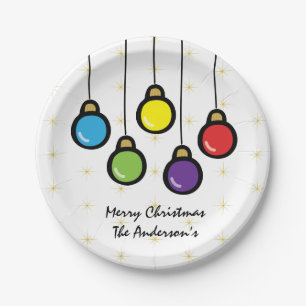 Christmas Hanging Ornaments Gold Stars Paper Plate