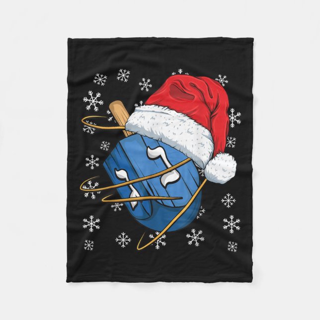 Christmas Hanukkah Dreidel Jewish Designs Uni-kids Fleece Blanket (Front)