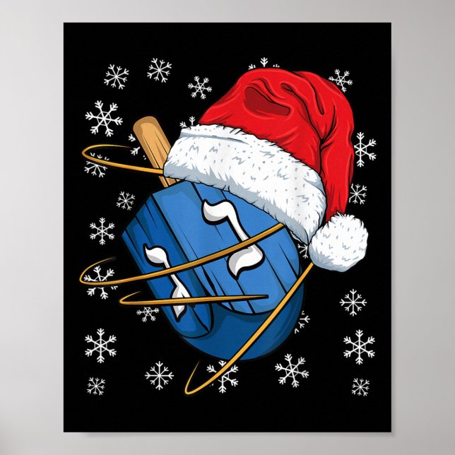 Christmas Hanukkah Dreidel Jewish Designs Uni-kids Poster (Front)