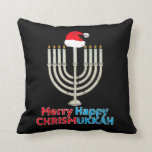 Christmas Hanukkah Jewish Menorah Santa Xmas Cushion<br><div class="desc">A funny gift idea for celebrating Christmas. The best Xmas Gift for Friends and Family Members. Celebrate the feast with your loved ones and make them all laugh. Christmas Hanukkah Jewish Menorah Santa Xmas</div>