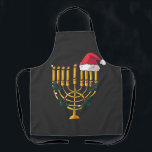 Christmas Hanukkah Jewish Santa Menorah Apron<br><div class="desc">hanukkah christmas mashup, jewish holiday humour, santa menorah, interfaith christmas 2025, hanukkah meets christmas, funny jewish santa design, menorah santa hat 2025, christmukkah mashup, jewish christmas fusion, menorah holiday 2025</div>