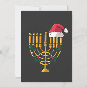 Christmas Hanukkah Jewish Santa Menorah Invitation