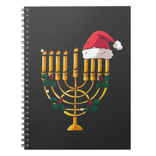 Christmas Hanukkah Jewish Santa Menorah Notebook