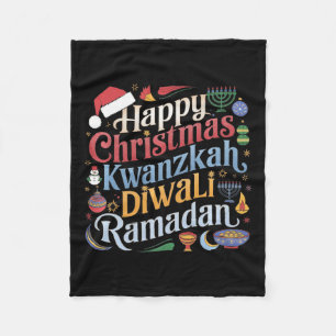 Christmas Hanukkah Kwanzaa Diwali Ramadan  Fleece Blanket