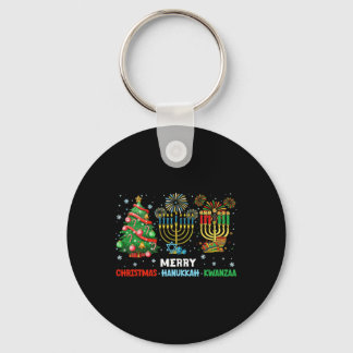 Christmas Hanukkah Kwanzaa Happy Holidays Matching Key Ring