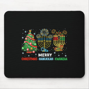 Christmas Hanukkah Kwanzaa Happy Holidays Matching Mouse Mat