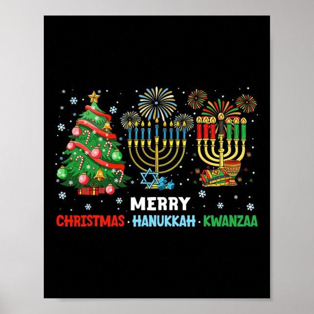 Christmas Hanukkah Kwanzaa Happy Holidays Matching Poster (Front)