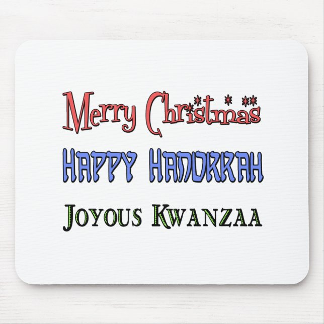 Christmas - Hanukkah - Kwanzaa Mouse Mat (Front)
