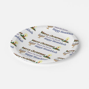 Christmas Hanukkah Paper Plate