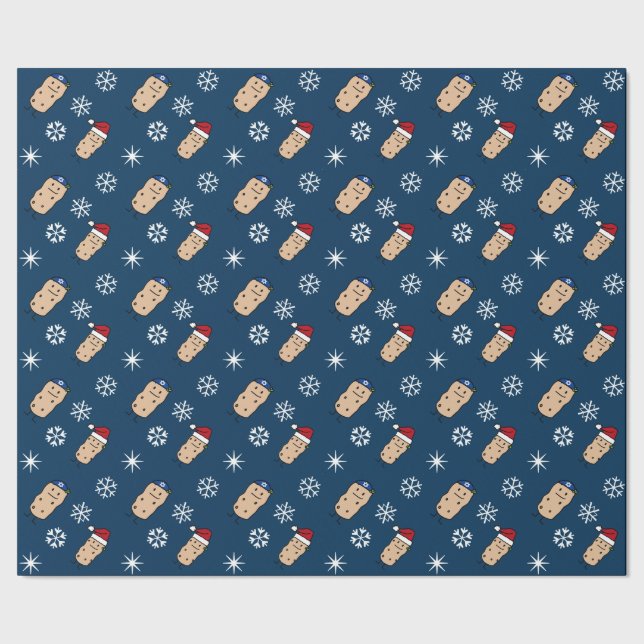 Christmas Hanukkah Potato Potatoes wrapping paper (Seam)