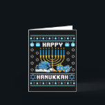 Christmas Hanukkah Ugly Pajama Santa Hat Chanukah  Card<br><div class="desc">Christmas Hanukkah Ugly Pajama Santa Hat Chanukah Dreidel</div>
