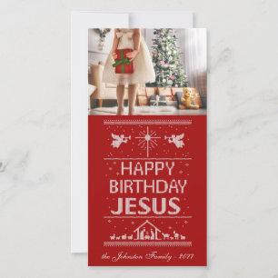 Christmas Happy Birthday Christian Jesus Religious Holiday Card