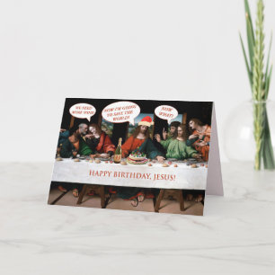 Christmas Happy Birthday Jesus Comics Style Funny Holiday Card