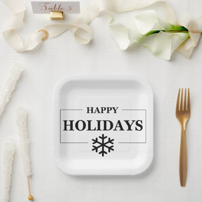 Christmas Happy Holiday Custom Gift Merry Xmas Paper Plate (Wedding)