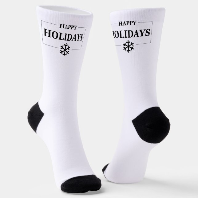 Christmas Happy Holiday Custom Gift Merry Xmas Socks (Angled)
