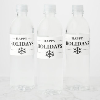 Christmas Happy Holiday Custom Gift Merry Xmas Water Bottle Label