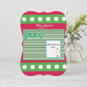 Christmas Happy Holiday Flat Greeting Card Joy