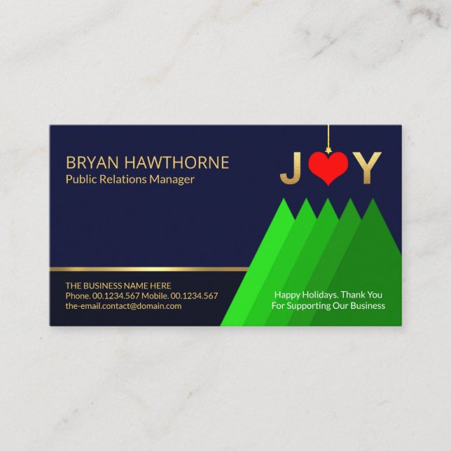 Christmas Happy Holiday Greetings Startup Owner Business Card (Front)
