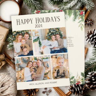 Christmas Happy Holidays 4 Photo Collage  Holiday Card