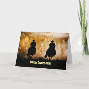 Christmas Happy Holidays Country Western Cowboys Card