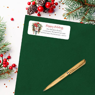 Christmas Happy Holidays Mailbox Floral Monogram