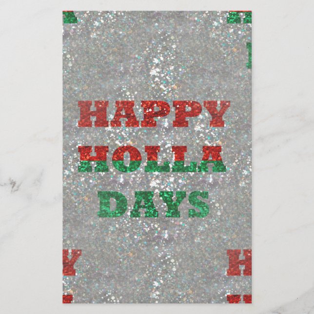 christmas happy holla days stationery (Front)