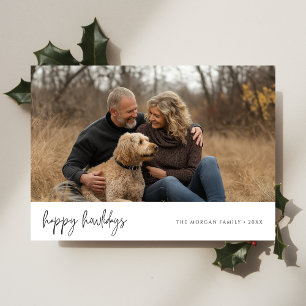Christmas Happy Howlidays Couple Photo With Dog  Holiday Card