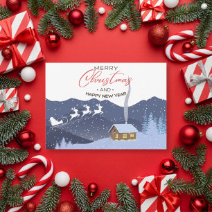 Christmas Happy new year Santa customisable  Holiday Card