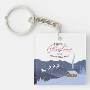 Christmas Happy new year Santa customisable Key Ring