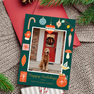 Christmas Happy Ornament Cute Family Photo Holiday Card