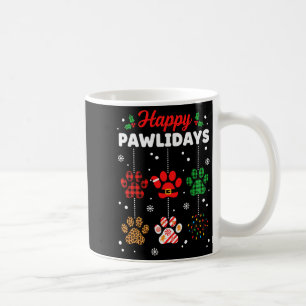 Christmas Happy Pawlidays Buffalo Plaid Paw Christ Coffee Mug