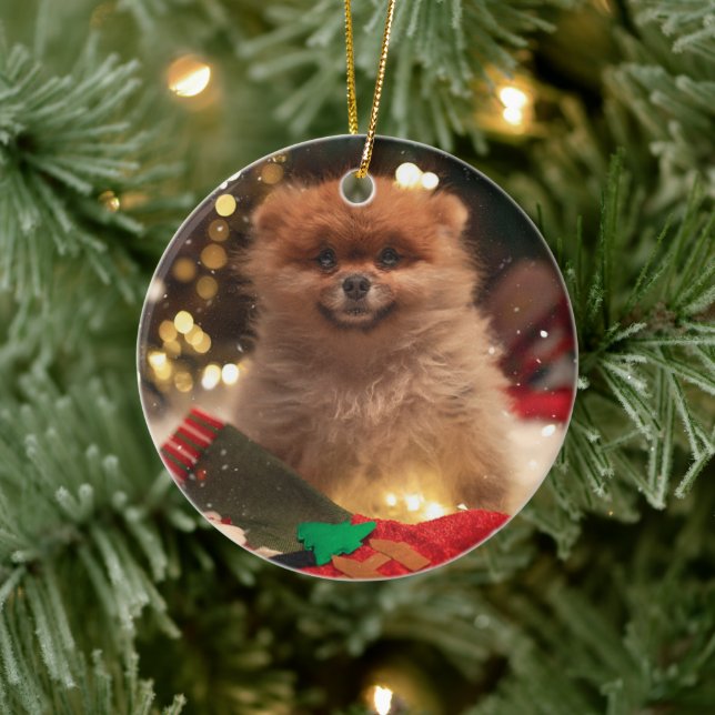 Christmas happy puppy ceramic tree decoration (Tree)