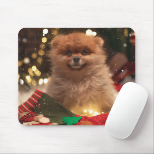 Christmas happy puppy mouse mat