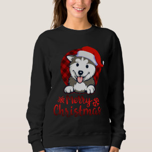 Christmas Happy Siberian Husky Merry Christmas Red Sweatshirt
