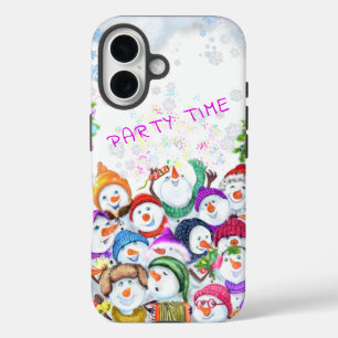Christmas Happy Snowmans Party iPhone 16 Case