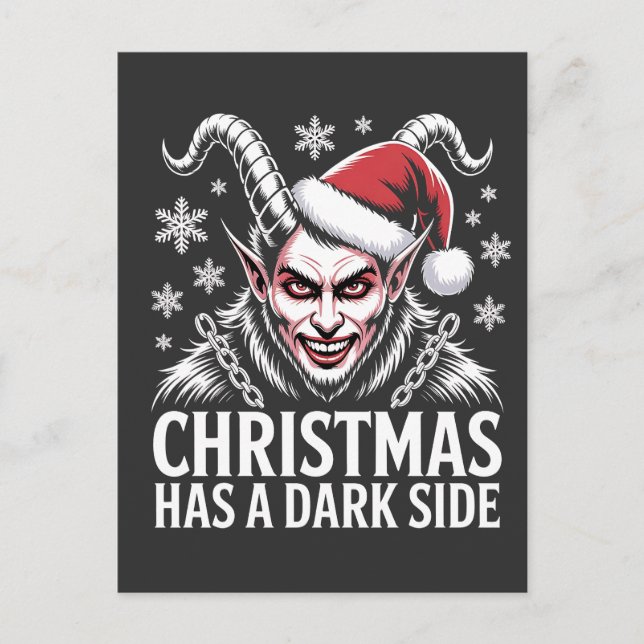 Christmas Has a Dark Side Announcement Postcard (Front)