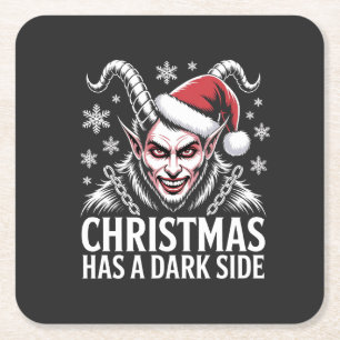 Christmas Has a Dark Side Square Paper Coaster
