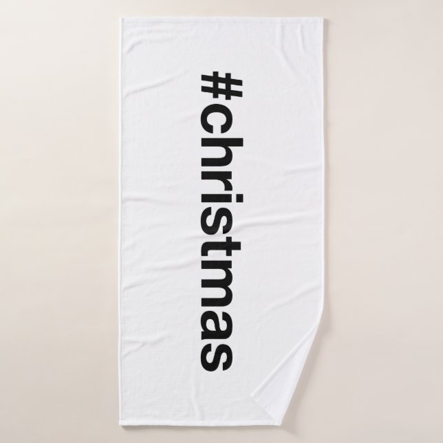 CHRISTMAS Hashtag Bath Towel (Bath Towel)