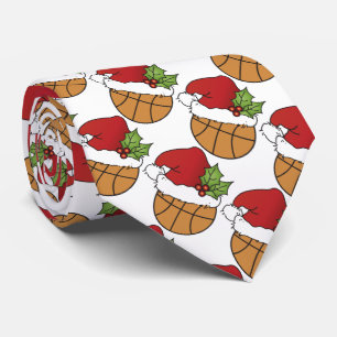 Christmas Hat Basketball Tie