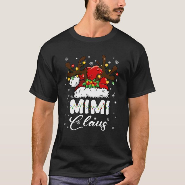 Christmas Hat Caribou Antler Art Graphic Xmas Mimi T-Shirt (Front)