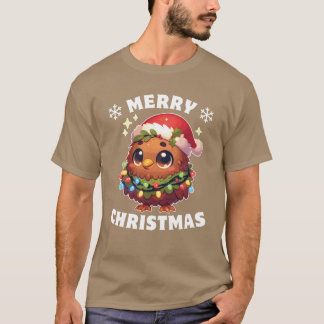 Christmas Hat Christmas Fairy Lights Kiwi friends T-Shirt