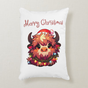 Christmas Hat Christmas Fairy Lights Yak Decorative Cushion