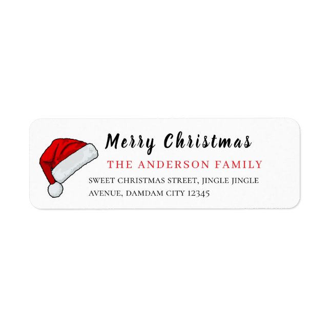 Christmas Hat Elegant Simple Return Address (Front)