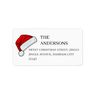 Christmas Hat Elegant Simple Return Address Label