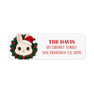Christmas Hat Festive Bunny - Return address