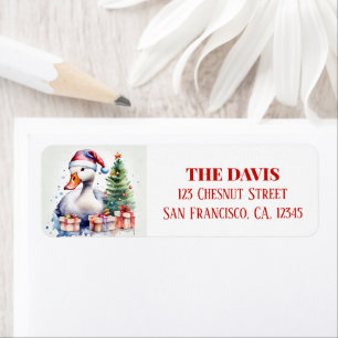 Christmas Hat Festive Goose - Return address 