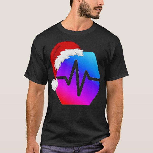 Christmas Hat HEX PulseChain, Santa Hat HEX Networ T-Shirt (Front)