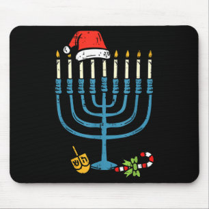 Christmas Hat Menorah Jew Hanukkah Chanukah Men Wo Mouse Mat
