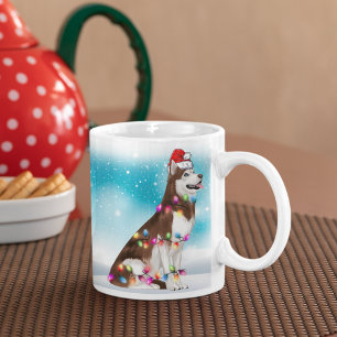 Christmas Hat Merry Christmas Siberian husky Lover Coffee Mug